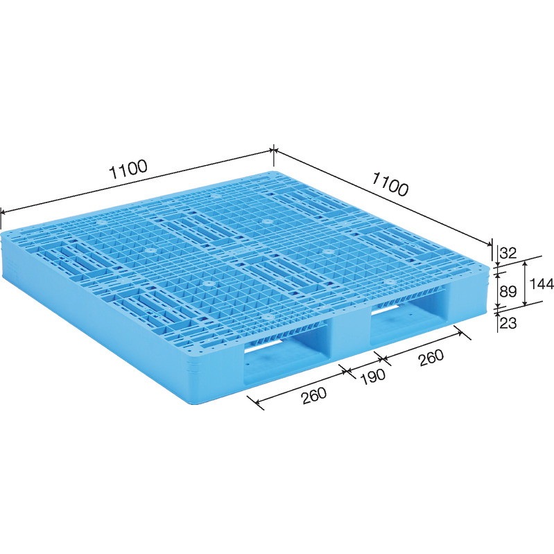 三甲 サンコー プラスチックパレット2方差し片面使用型 D2-1111