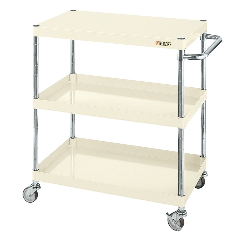 サカエ CSパールワゴン 軽量タイプ ゴム車 H880 3段