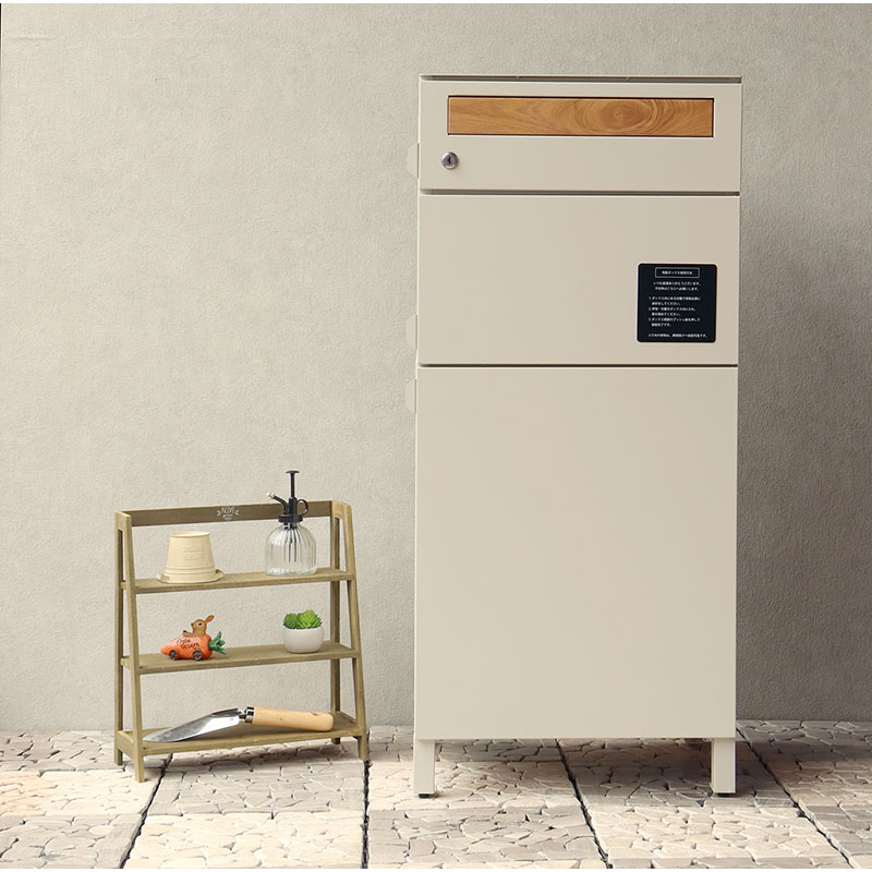 MOJYU モジュ 宅配ボックス付ポストGianジャン 宅配2段タイプ PBX-043 グレージュ