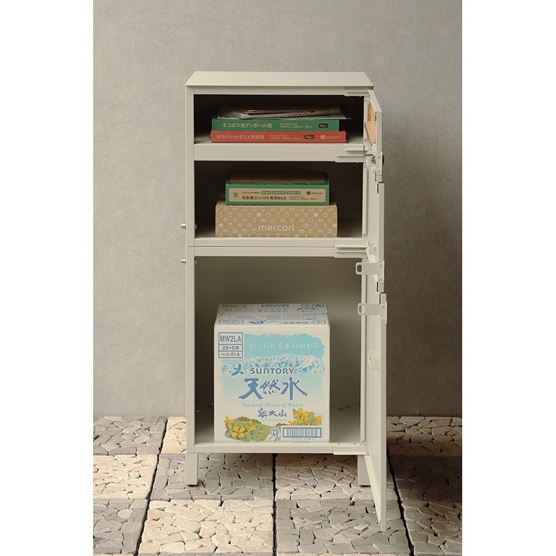 MOJYU モジュ 宅配ボックス付ポストGianジャン 宅配2段タイプ PBX-043 グレージュ