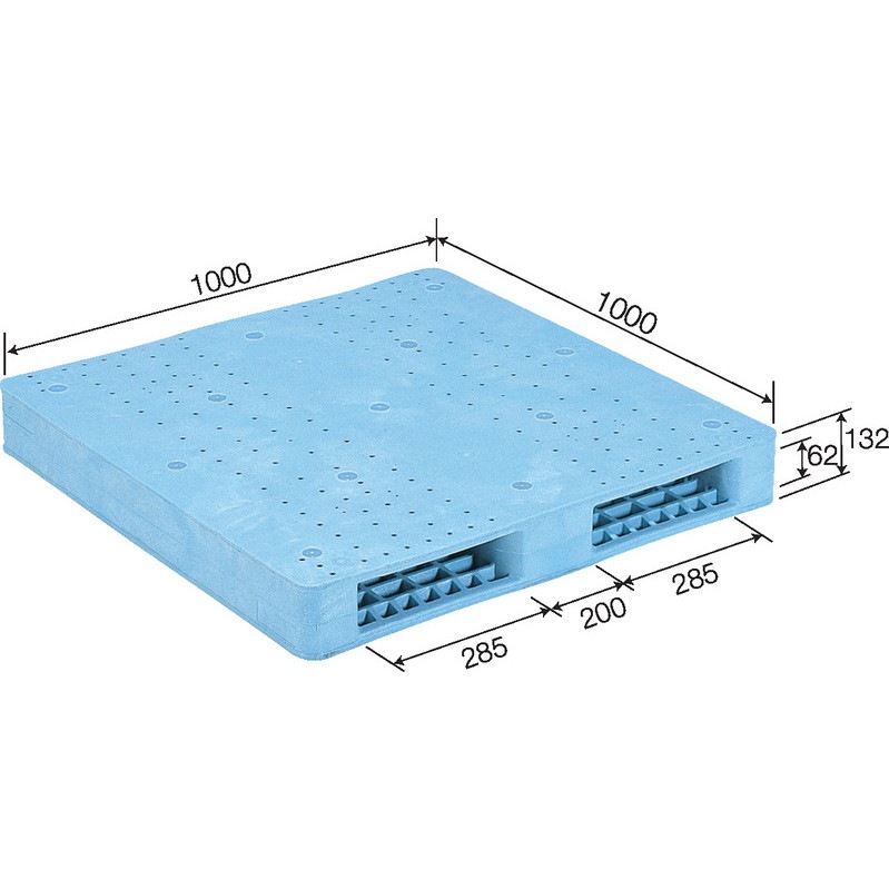 三甲 サンコー プラスチックパレット2方差し両面使用型 R2-1010F ライトブルー
