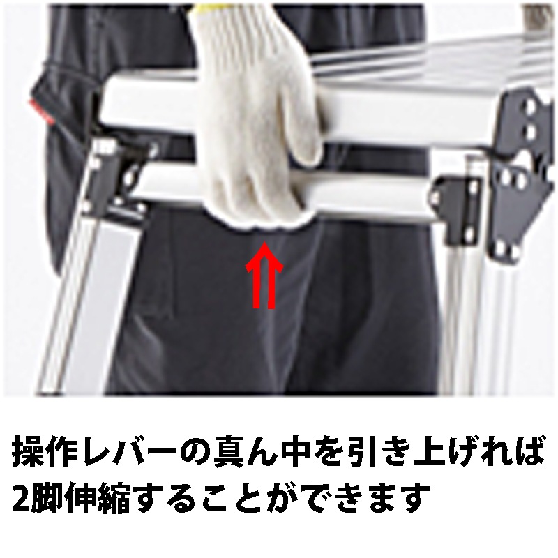 ピカ 四脚アジャスト式足場台 上部操作タイプ スタッピー DXJ-W91209A 