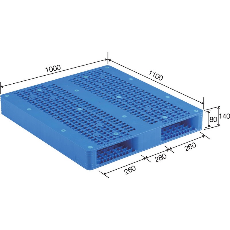 三甲 サンコー プラスチックパレット2方差し両面使用型 R2-1011 ブルー