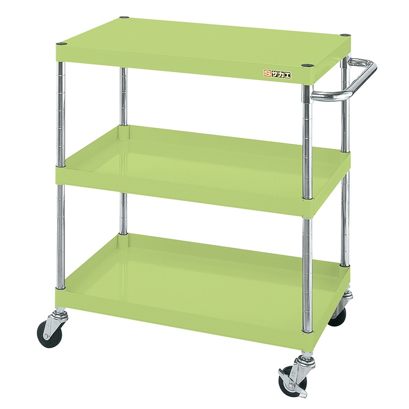 サカエ CSパールワゴン 軽量タイプ ナイロンウレタン車 H880 3段