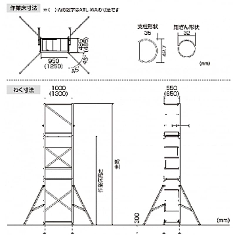ピカ パイプ製足場 ハッスルタワー ATL-2WB 