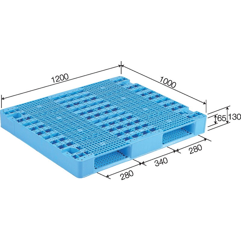 三甲 サンコー プラスチックパレット2方差し両面使用型 R2-1012 ライトブルー