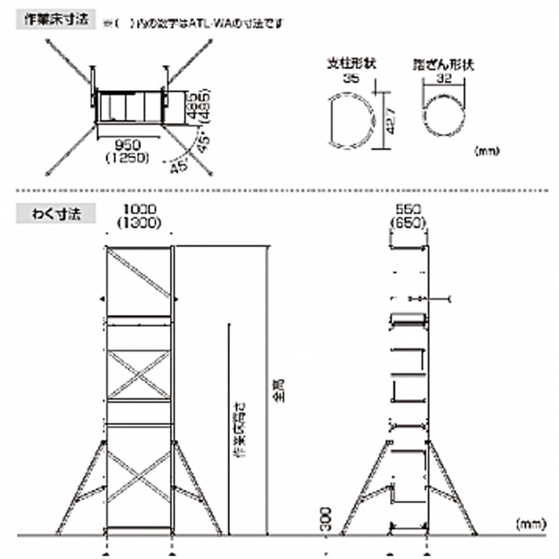 ピカ パイプ製足場 ハッスルタワー ATL-3WB 