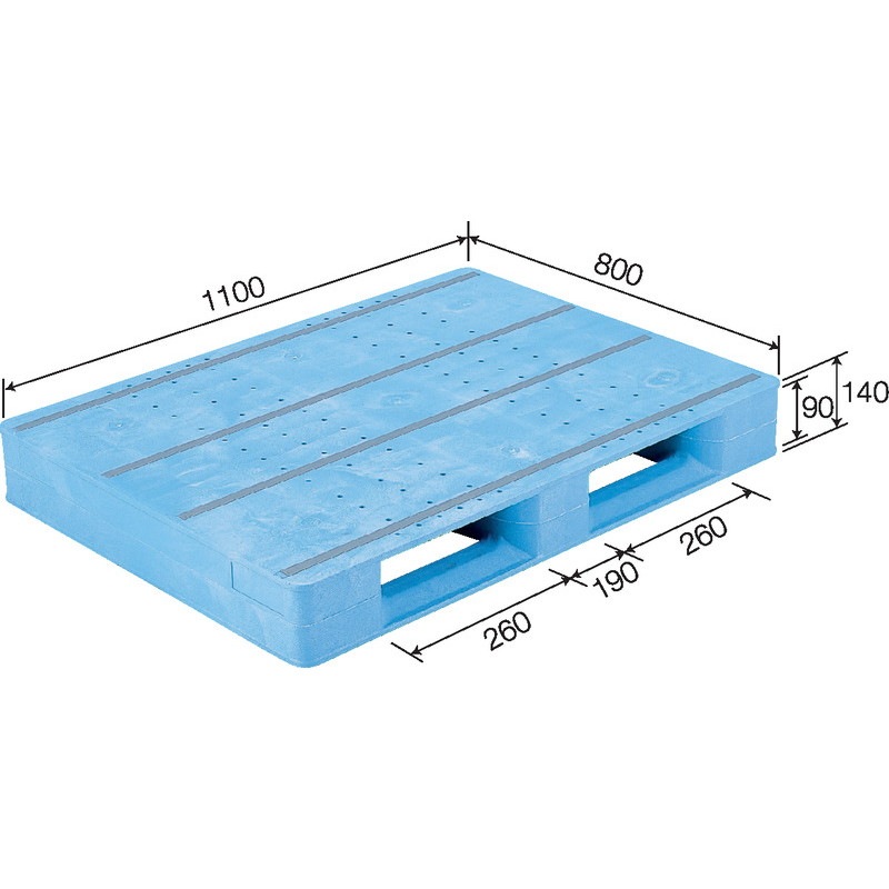 三甲 サンコー プラスチックパレット2方差し片面使用型 D2-811F ライトブルー