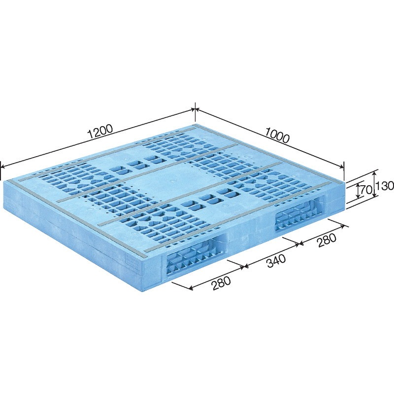 三甲 サンコー プラスチックパレット2方差し両面使用型 R2-1012F-2 ライトブルー