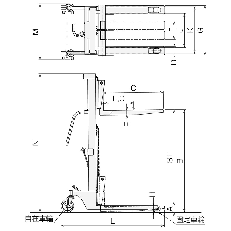 東正車輛 ゴールドリフター GLF-H300-12 マスト式フォークタイプ