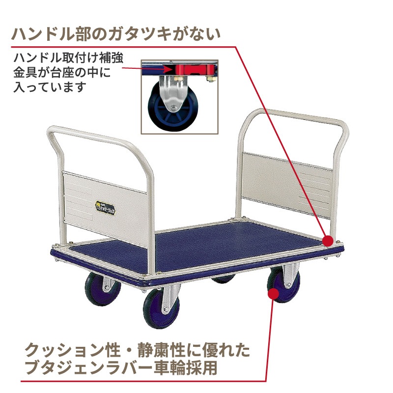 金象 キャリーラックジャンボエース 両ハンドル式 車輪径150mm フットブレーキ付