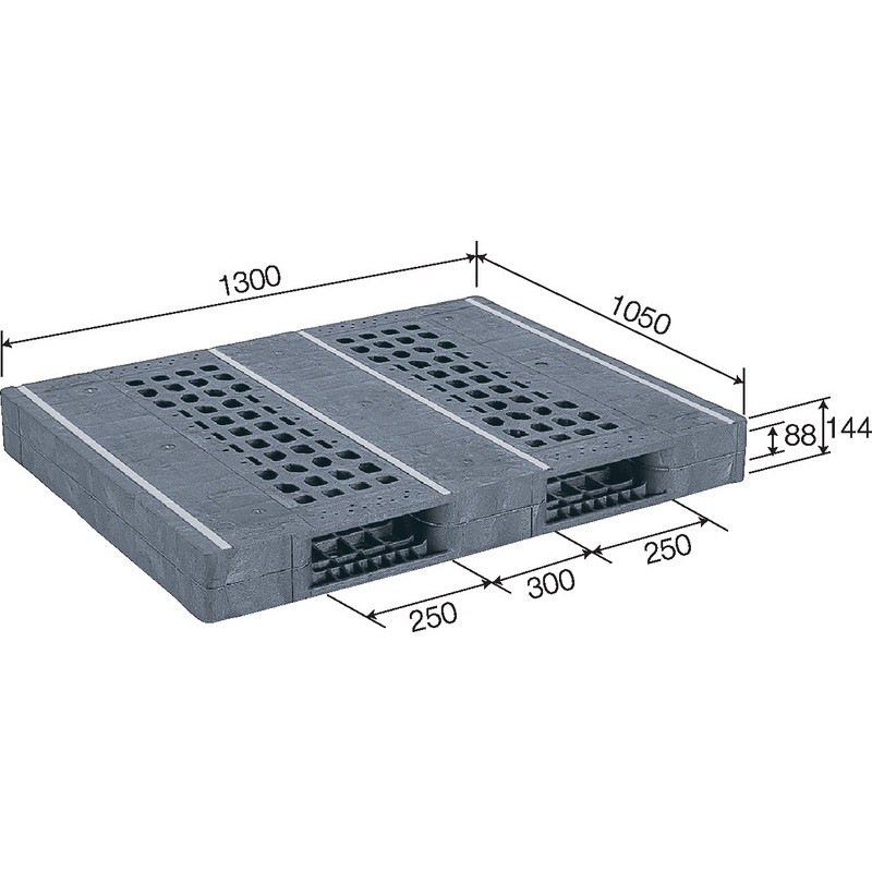 三甲 サンコー プラスチックパレット2方差し両面使用型 R2-105130F グレー
