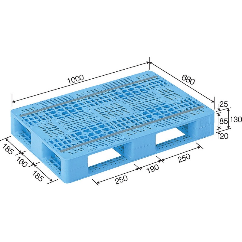 三甲 サンコー プラスチックパレット4方差し片面使用型 D4-068100