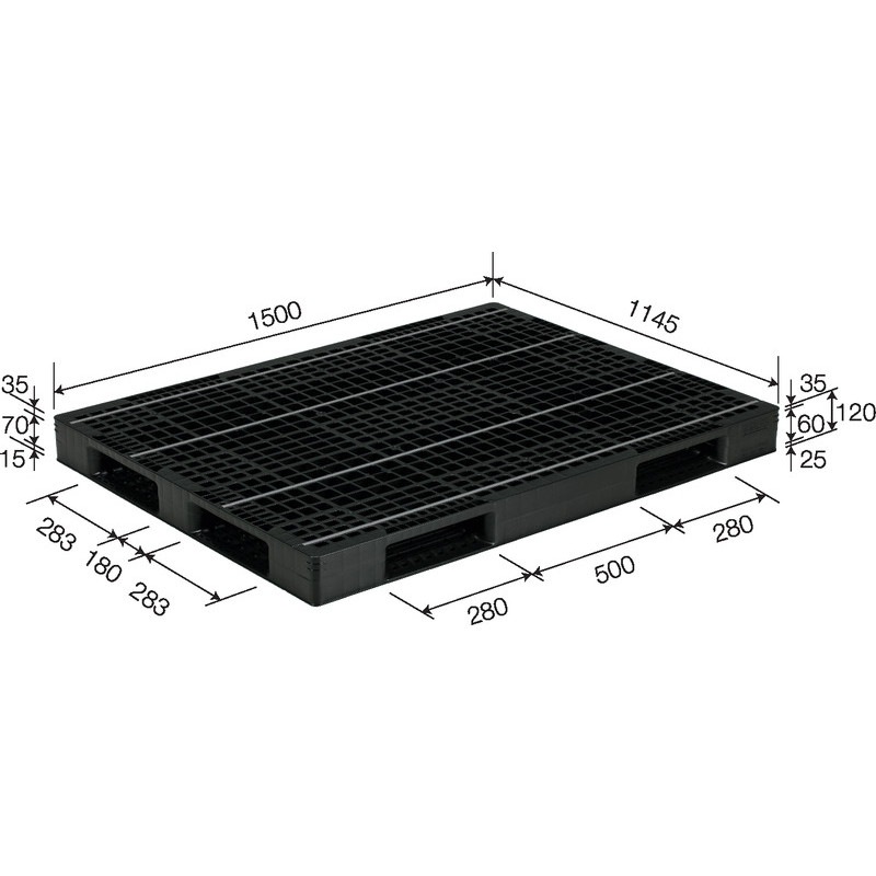 三甲 サンコー プラスチックパレット4方差し片面使用型 D4-115150