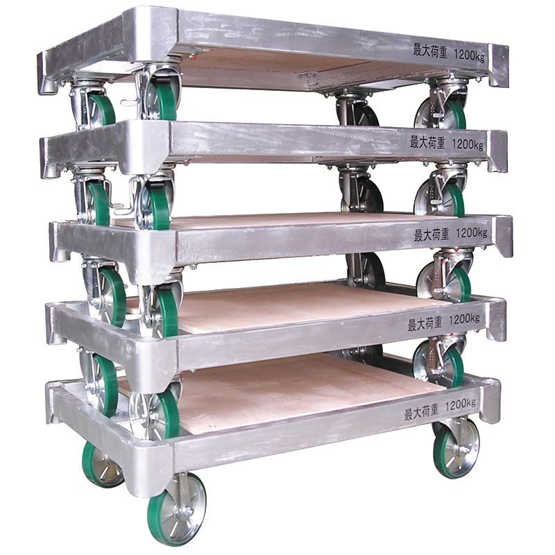 神戸車輌製作所 スチール平床台車 ベニア天板タイプ H1280DC