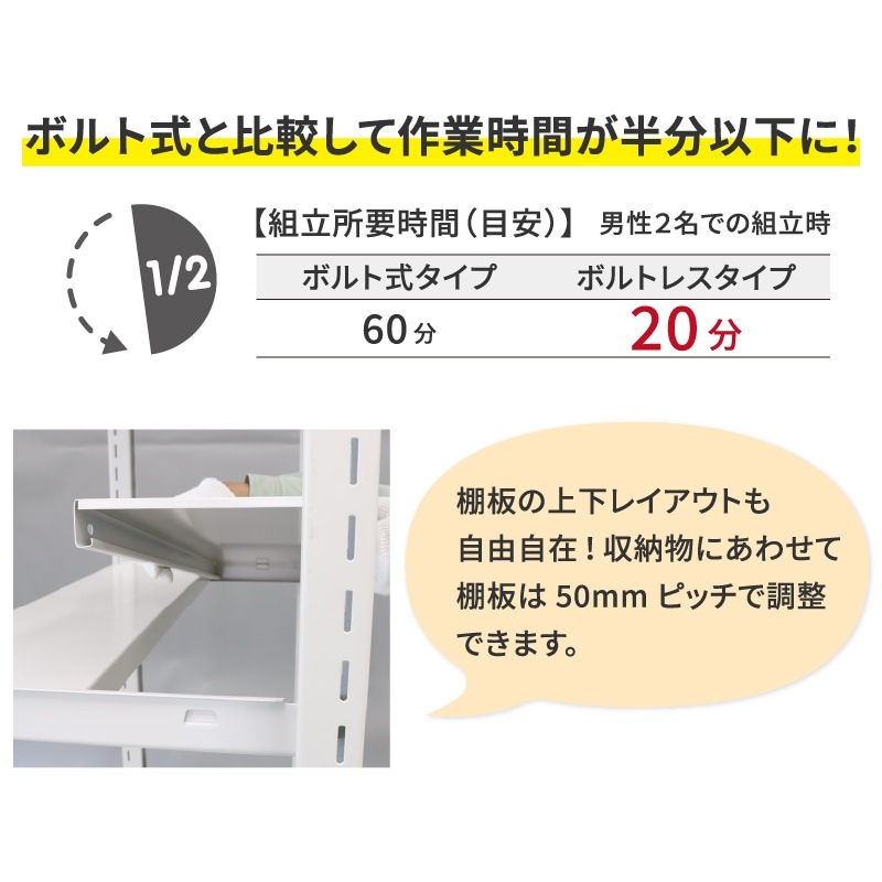 スチールラック 業務用 高さ210 幅180 奥行60cm 天地 5段 増連 軽中量
