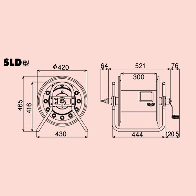 ハタヤ 大型ステンノホースリール 本体のみ 6分 (ホース内径18mm) SLD-0-6SJ