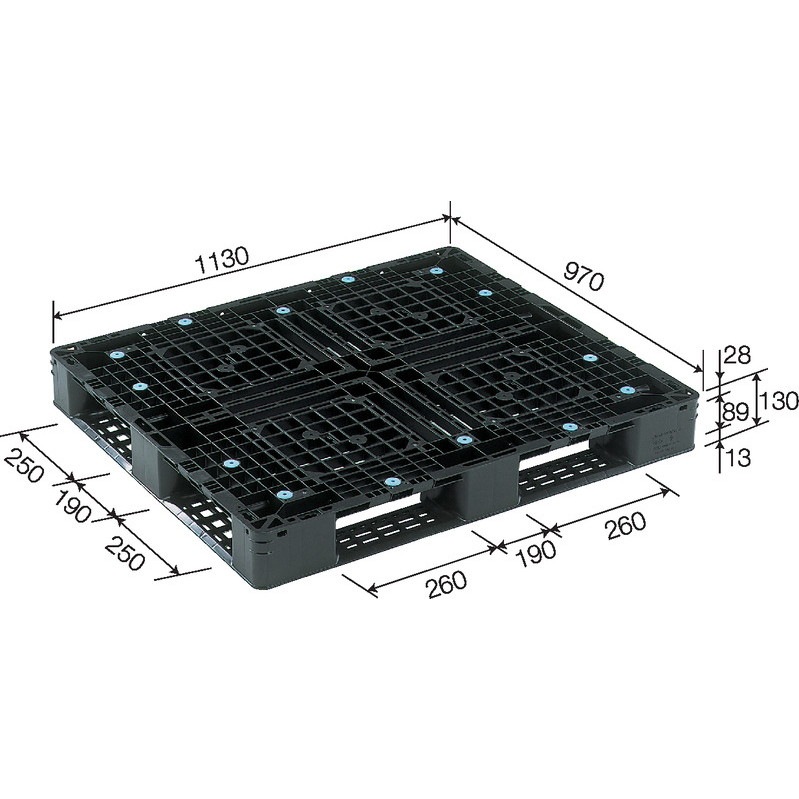 三甲 サンコー プラスチックパレット4方差し片面使用型 D4-097113