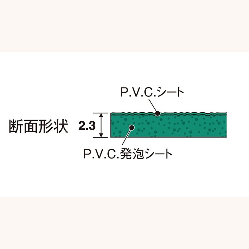 テラモト トリプルシート 2.3mm 黒 １ｍ巾×1ｍ