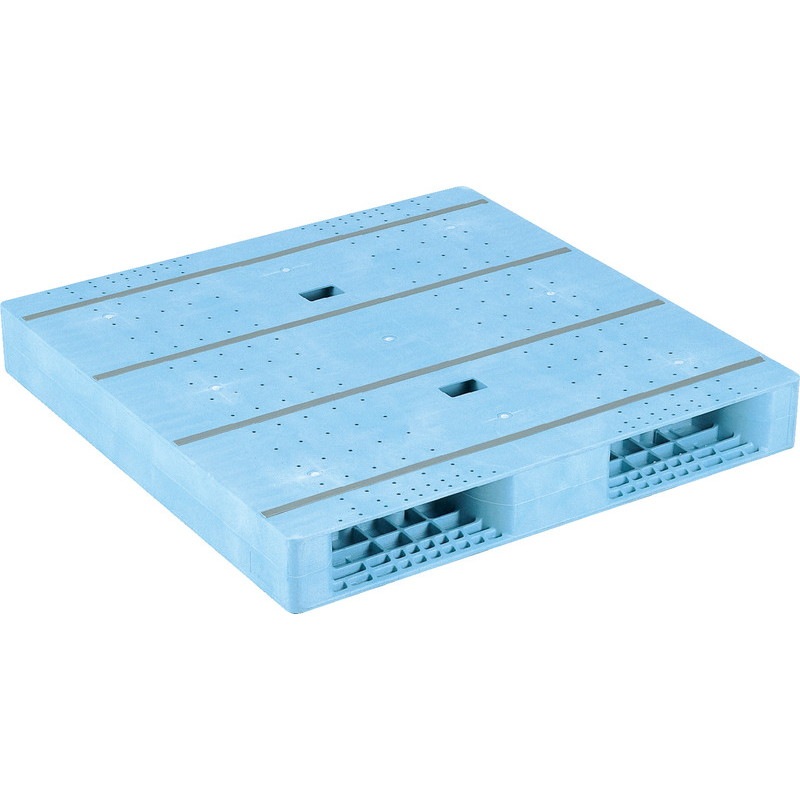 三甲 サンコー プラスチックパレット2方差し両面使用型 R2-1111F-4 ライトブルー