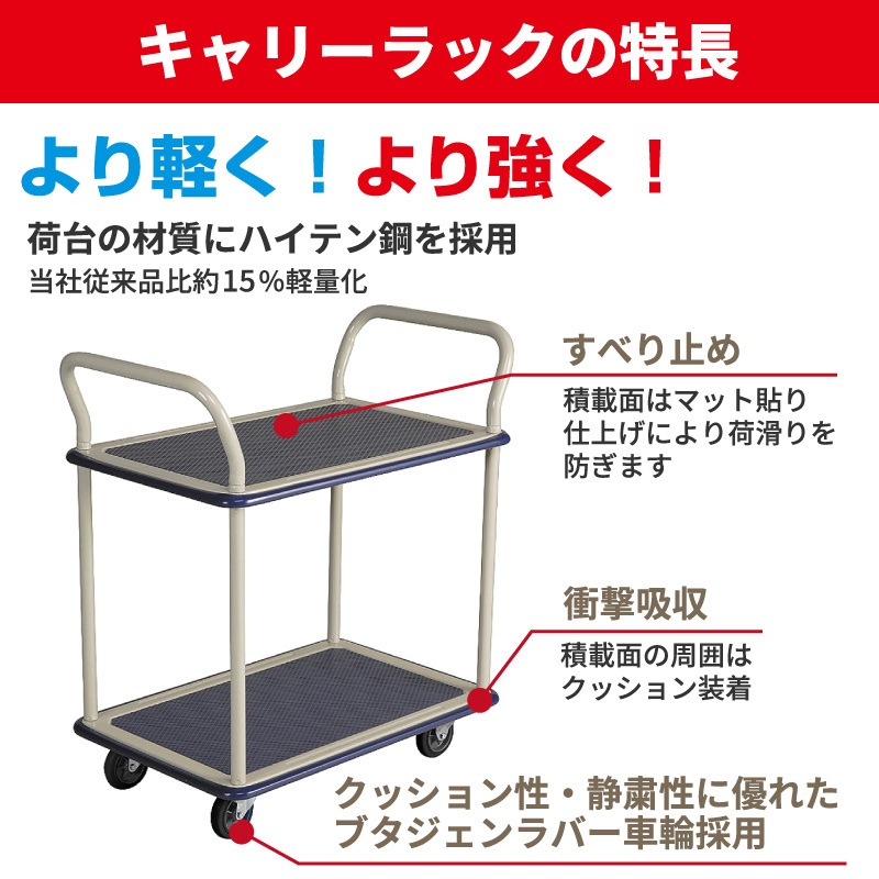金象 キャリーラック 2段式小 フットブレーキ付