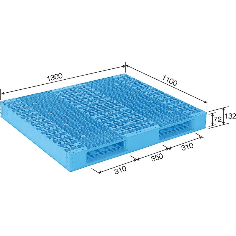 三甲 サンコー プラスチックパレット2方差し両面使用型 R2-1113-2 ライトブルー