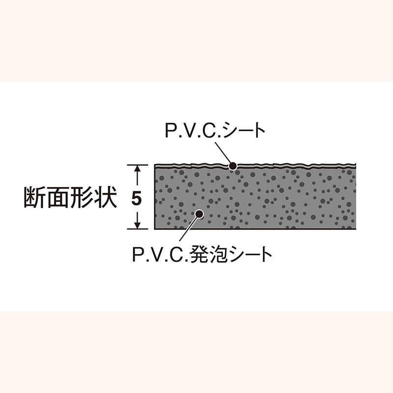 テラモト トリプルシート 5mm 灰 1m巾×20ｍ
