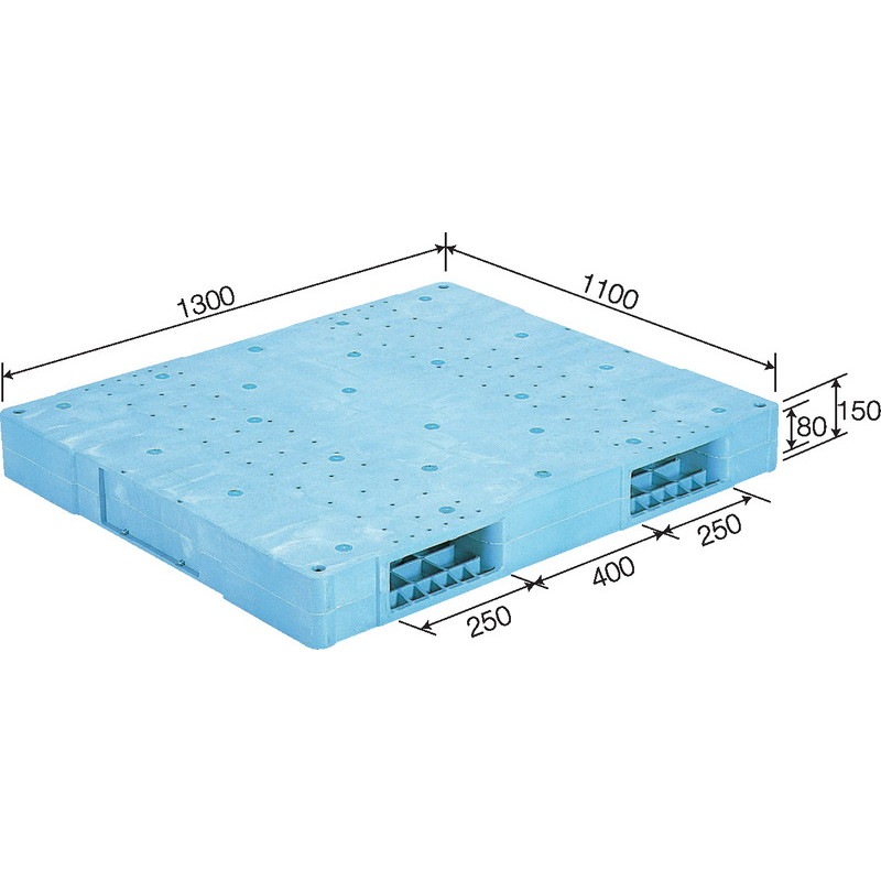 三甲 サンコー プラスチックパレット2方差し両面使用型 R2-1113F ライトブルー