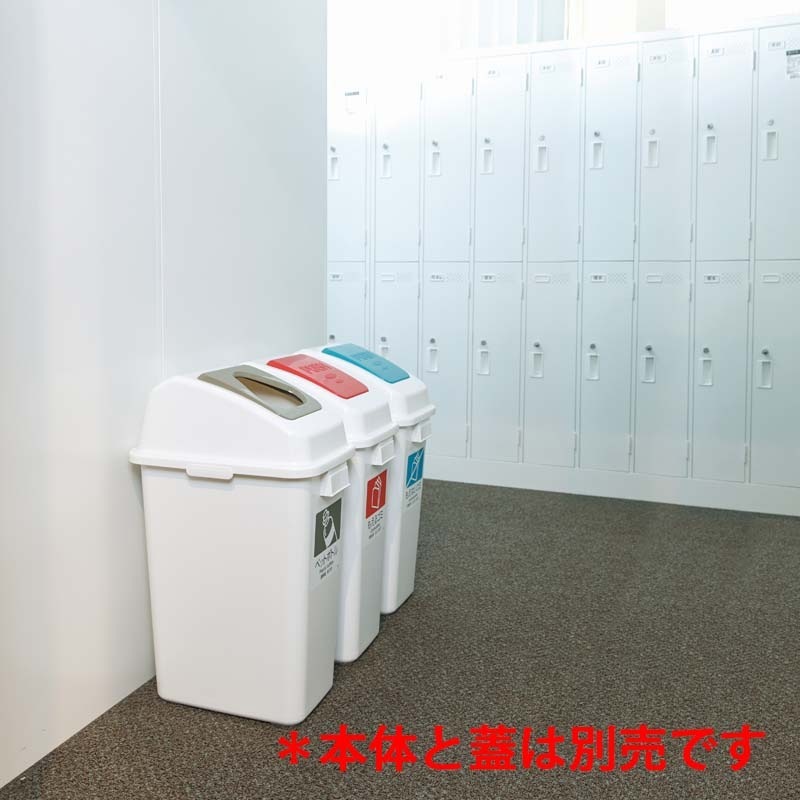テラモト エコ分別カラーペールW45 蓋 青 プッシュ もえないゴミ