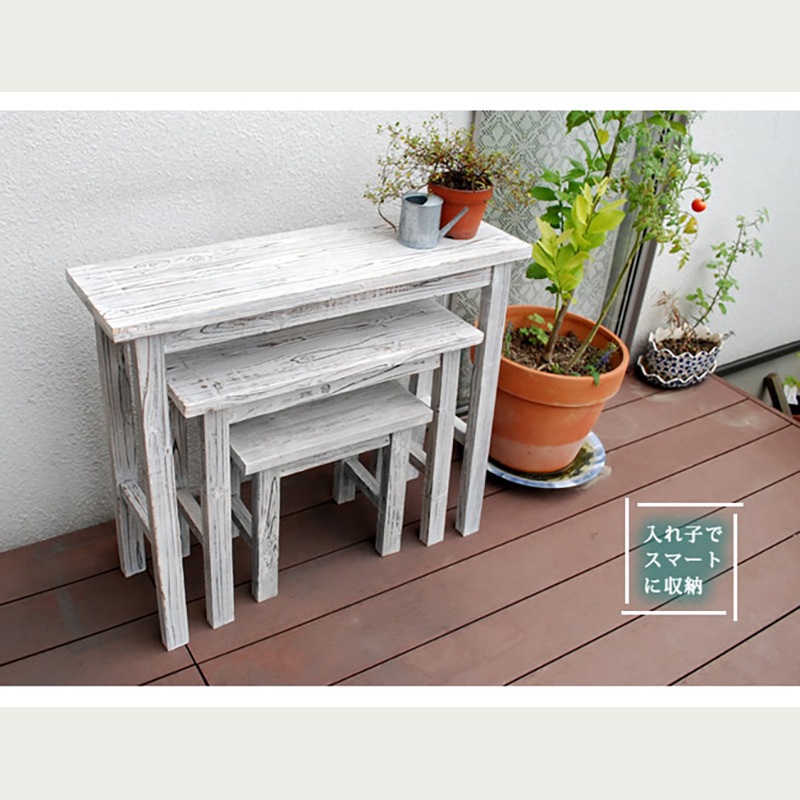 住まいスタイル ホワイトスツール風花台 小サイズ YT-4036