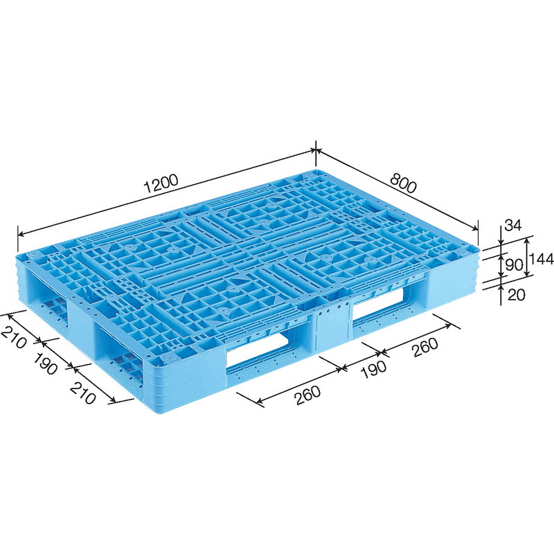 三甲 サンコー プラスチックパレット4方差し片面使用型 D4-812 ライト 三甲 サンコー プラスチックパレット4方差し片面使用型 D4-812 ライト