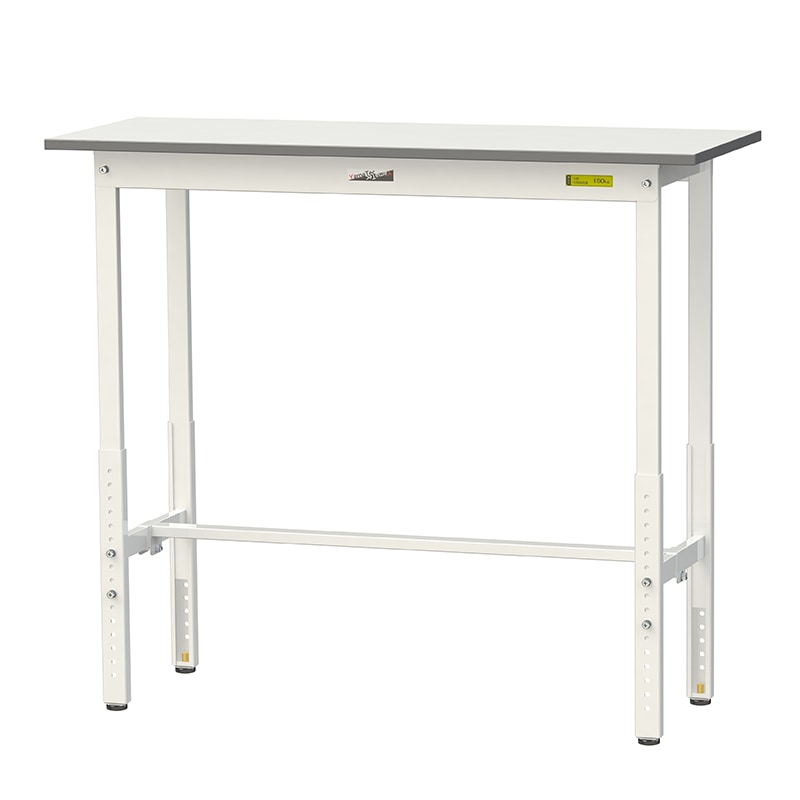 山金工業 ワークテーブル150シリーズ 高さ調整タイプ 半面棚板付き SUPAH-990T-WW 幅900×奥行900×高さ900〜1200mm ヤマテック　ワークテーブル150シリーズ高さ調整タイプ山金工業