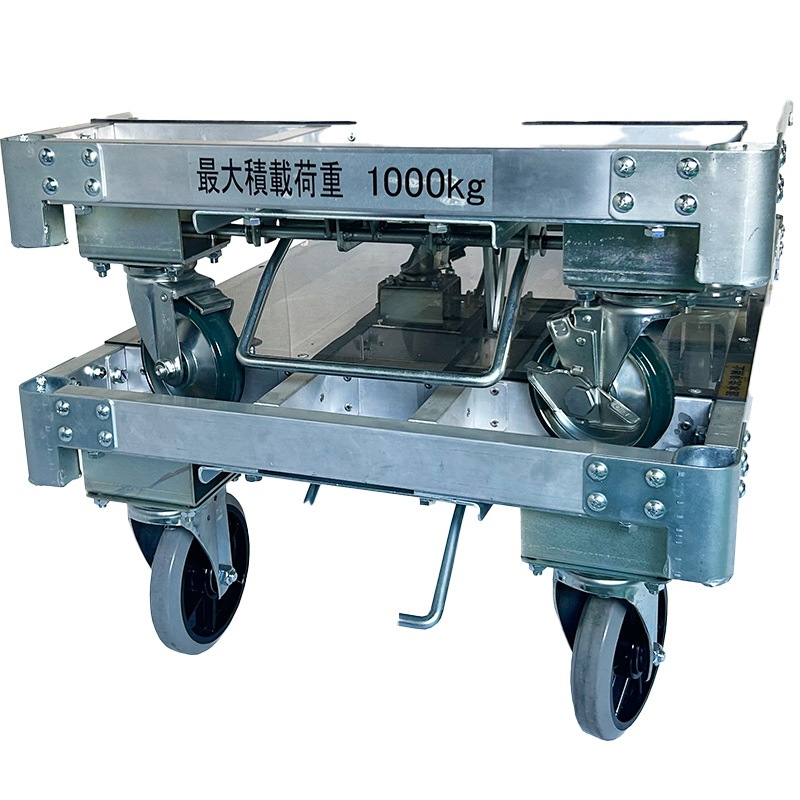 神戸車輌製作所 アルミ平床台車4輪プッシュロック ALH1275-150-4P