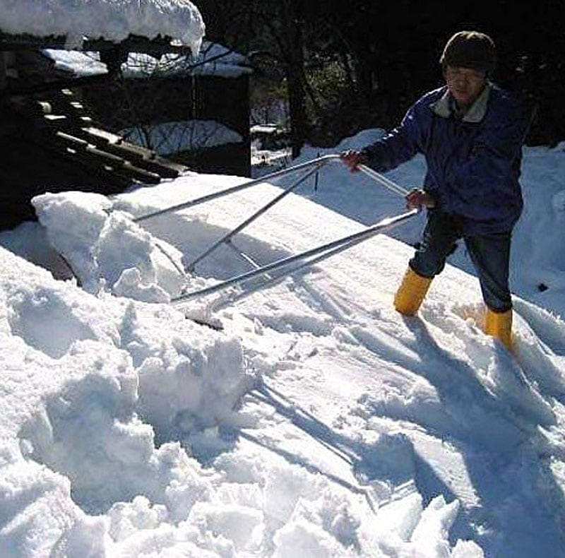 ミツル アルミ製 強力スノーダンプ 平型 ロングハンドルタイプ
