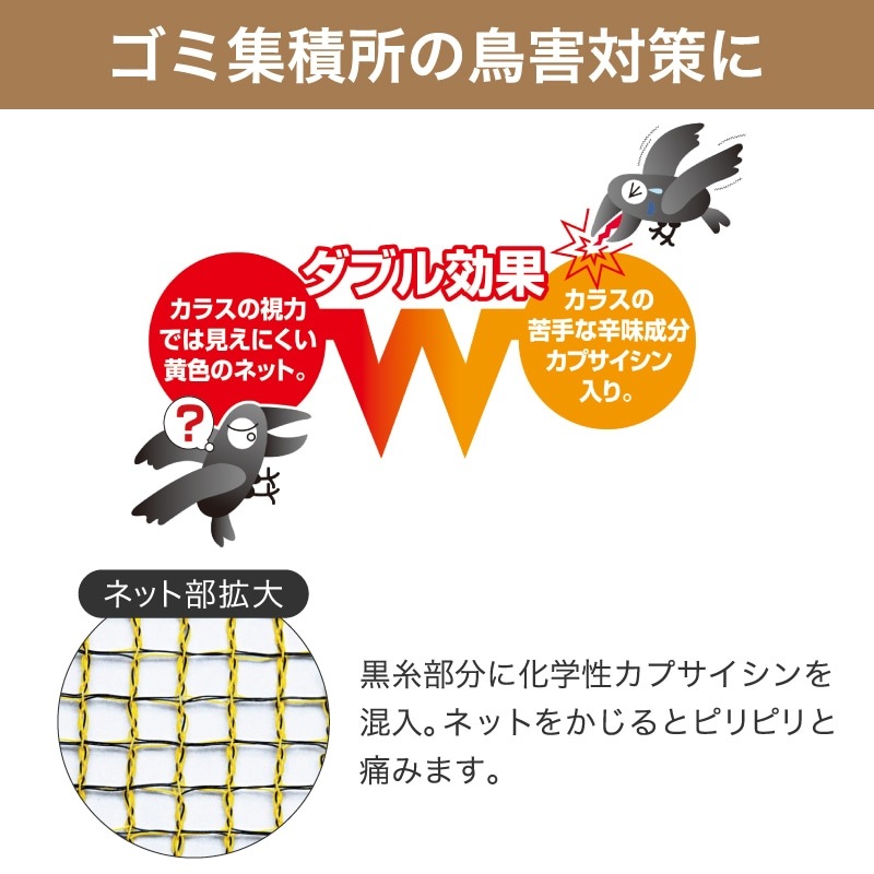 ミツギロン ゴミ被せネット 3×4ｍ EG-39 イエロー／ブラック