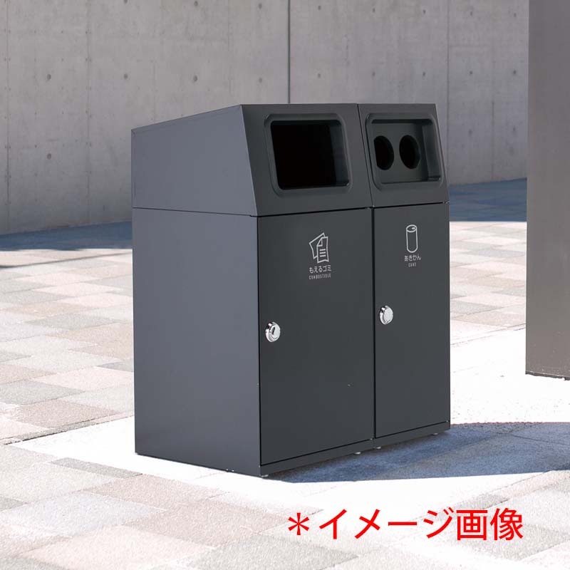 ゴミ箱 〔 もえるゴミ用 アーバングレー 〕 67L 角穴 スチール製 テラモト ニートSTF ダストボックス ニートＳＴＦ もえるゴミ用 アーバングレー ６７L 角穴 | 株式会社テラモト