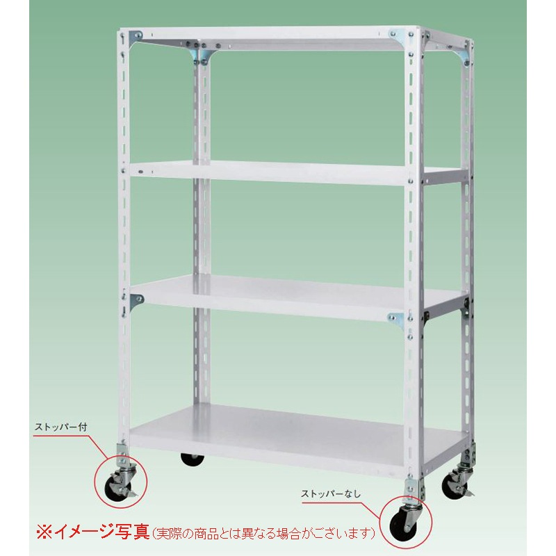 サカエ 軽量キャスターラック NWR型 (ゴムアングルキャスター) NWR-7323 間口1200×奥行450×高さ1000mm 段数3段 段荷重70kg/段