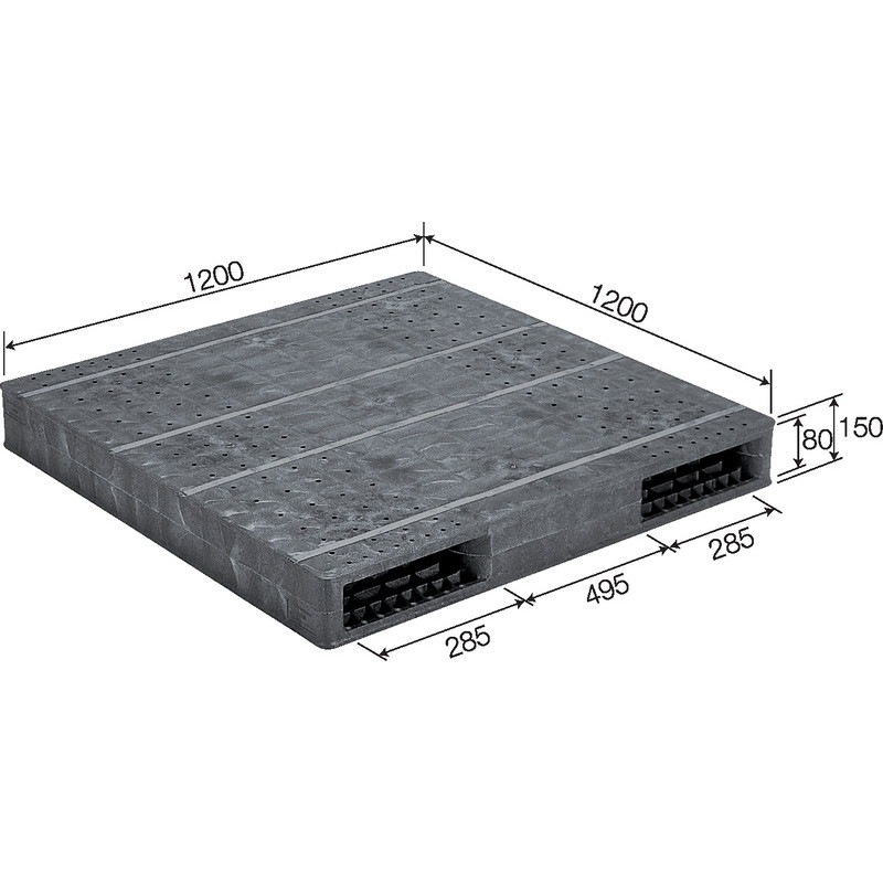三甲 サンコー プラスチックパレット2方差し両面使用型 R2-1212F グレー