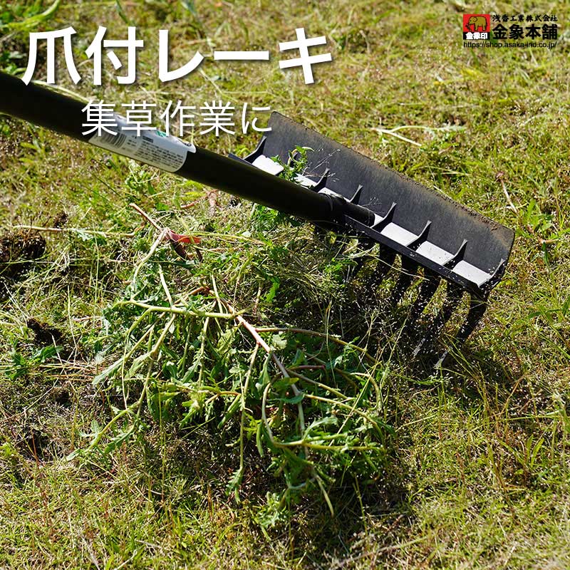 ぽっちゃん様　複数購入 FG プラ爪付板レーキ 12本爪 1350 柄付| 製品情報 | 浅香工業