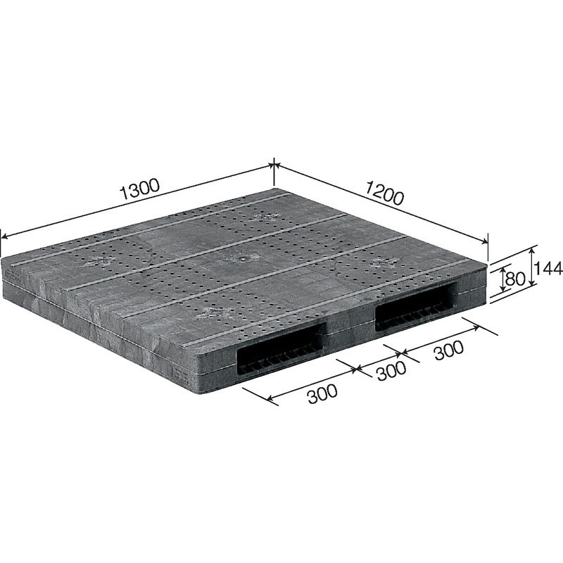 三甲 サンコー プラスチックパレット2方差し両面使用型 R2-1213F グレー