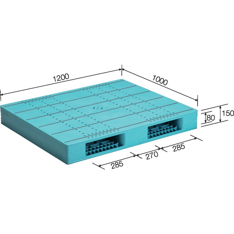 三甲 サンコー プラスチックパレット2方差し両面使用型 LX-1012R2 ライトブルー