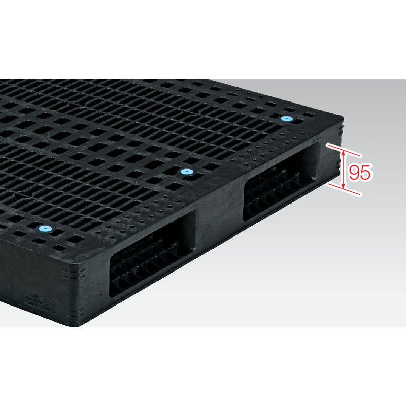 三甲 サンコー プラスチックパレット2方差し両面使用型 R2-1218F-2 ブラック