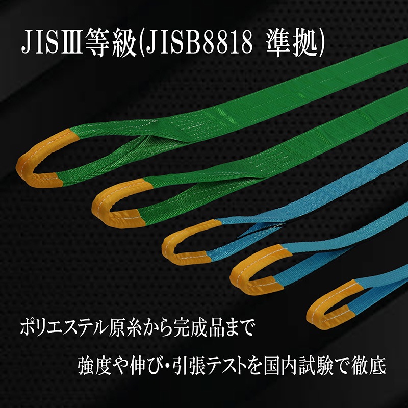 フリーク 81010 FREAK JIS3 スリングベルトＥ型 使用荷重800kg 幅25mm 長さ6m 吊具