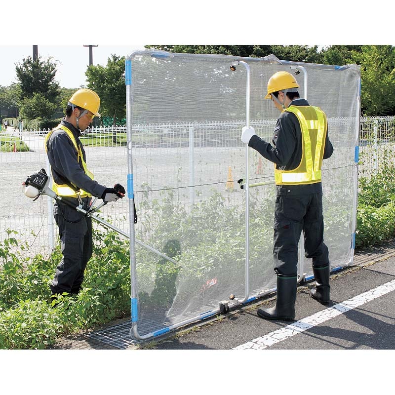 ハラックス ガーネット 草刈作業の飛散ガード 高さ150×幅210cm キャスター付 HBE-1521K