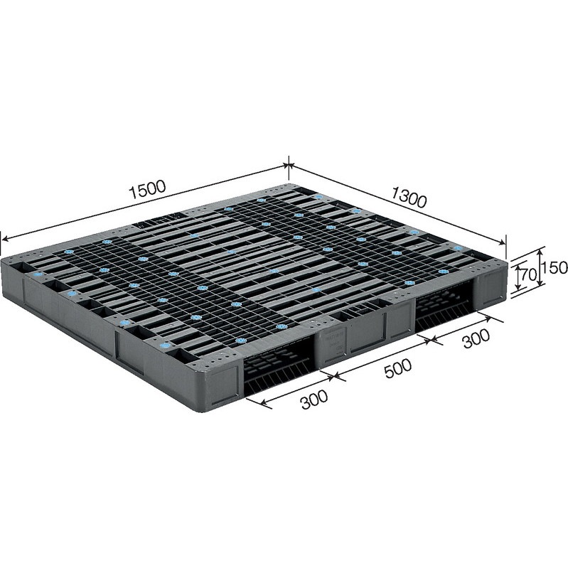 三甲 サンコー プラスチックパレット2方差し両面使用型 R2-1315 グレー