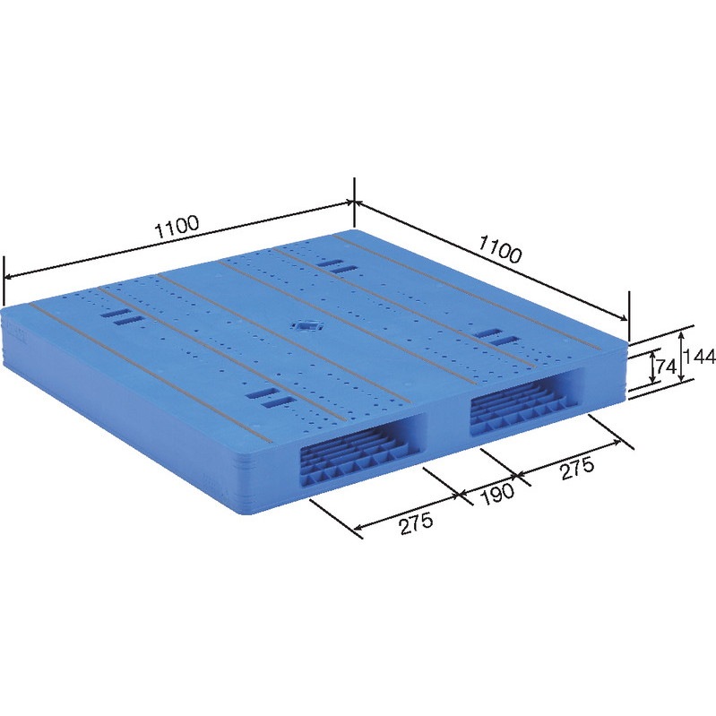 三甲 サンコー プラスチックパレット2方差し両面使用型 LX-1111R2-4 ブルー