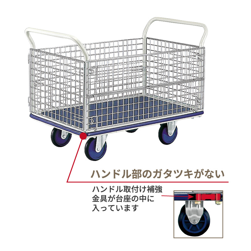 金象 キャリーラックジャンボエース 金網付 車輪径150mm