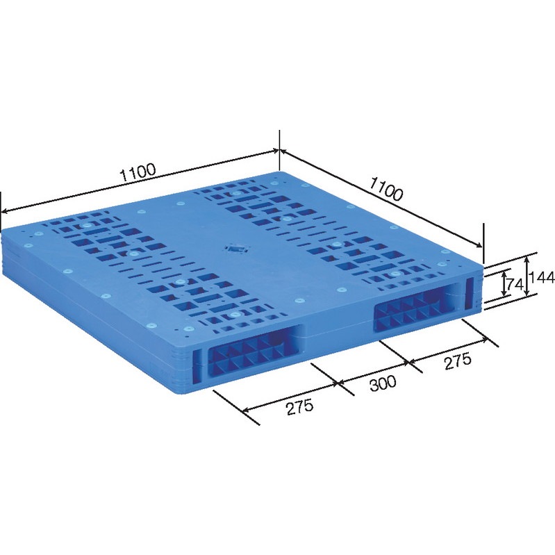 三甲 サンコー プラスチックパレット2方差し両面使用型 LX-1111R2-6 ブルー