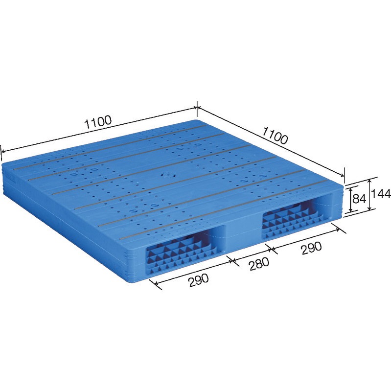 三甲 サンコー プラスチックパレット2方差し両面使用型 LX-1111R2-8 ブルー