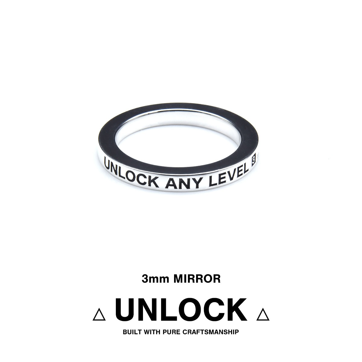 UNLOCKリング3mm鏡面シルバー指輪/HOOKZ